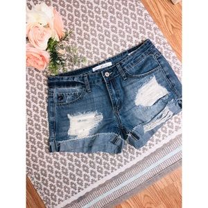 Kancan Distressed Denim Shorts
